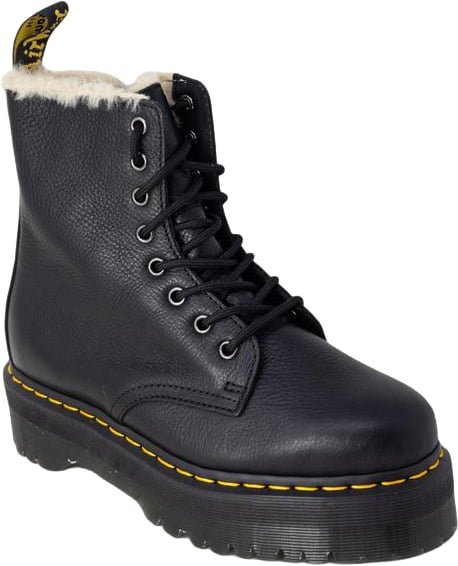 Dr. Martens Black Leather Lace-Up Boots Zwart