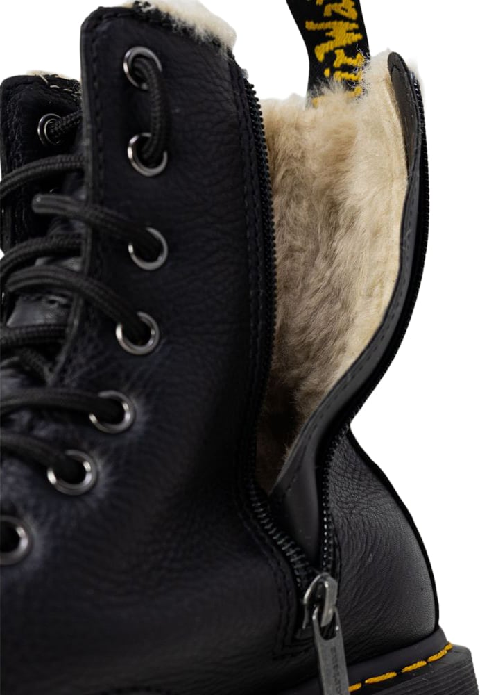 Dr. Martens Black Leather Lace-Up Boots Zwart