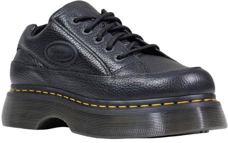Dr. Martens Black Leather Platform Pumps Zwart