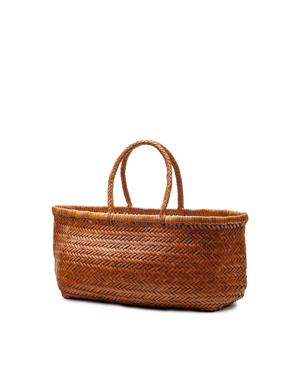 Dragon Diffusion Large Handwoven Basket Tote in Buffalo Calf Leather Rood