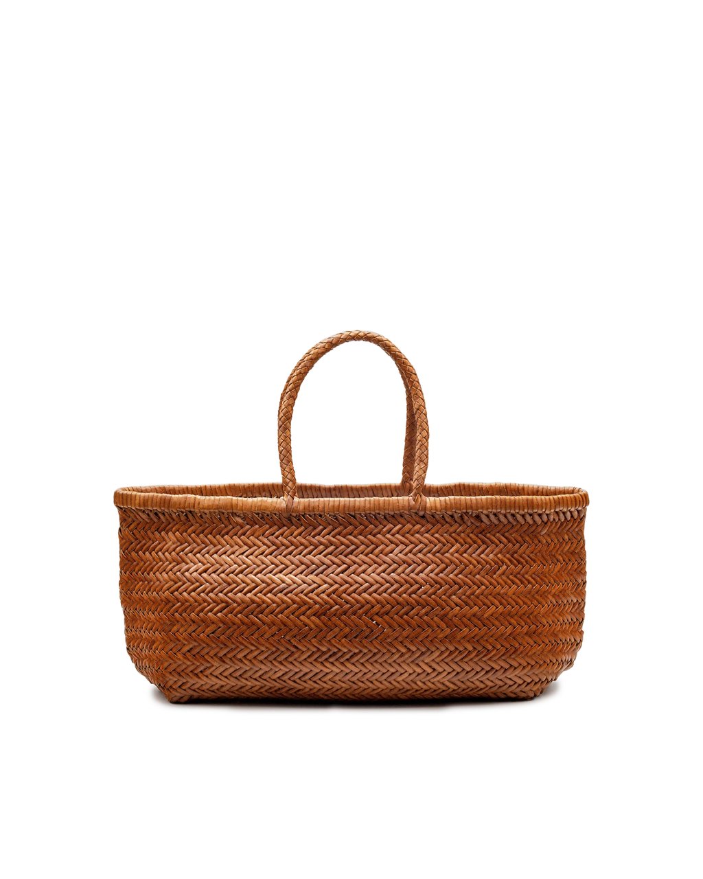 Dragon Diffusion Large Handwoven Basket Tote in Buffalo Calf Leather Rood