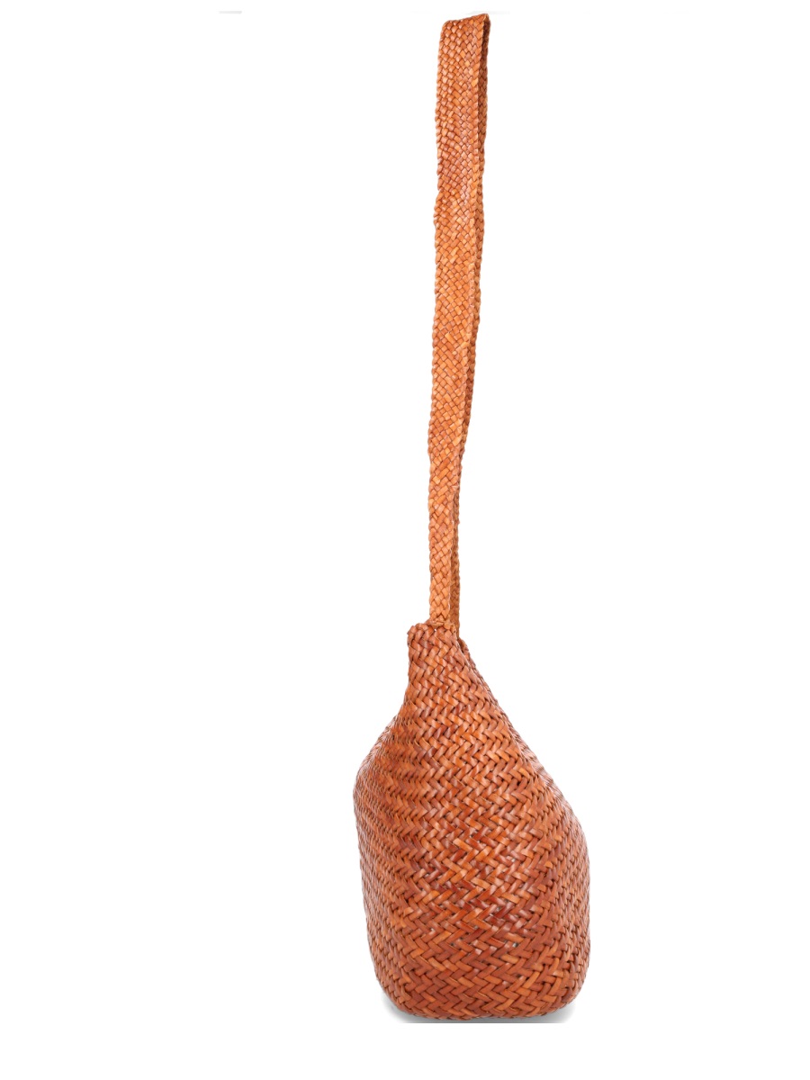Dragon Diffusion Brown Santa Marta Woven Leather Shoulder Bag Bruin