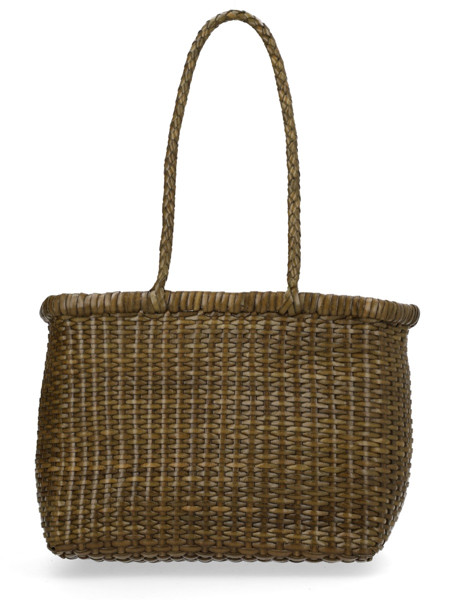Dragon Diffusion B Weave Woven Basket Handbag Grijs