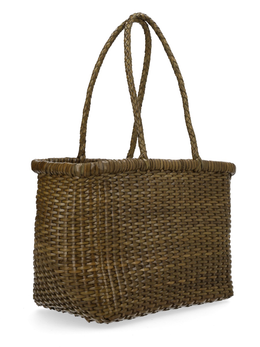 Dragon Diffusion B Weave Woven Basket Handbag Grijs