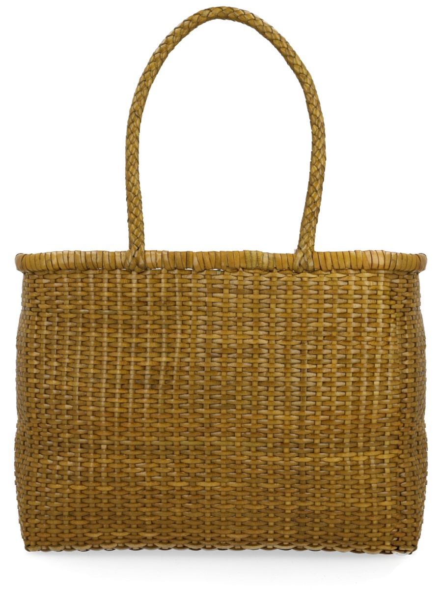 Dragon Diffusion B Weave Woven Leather Tote Bag Bruin