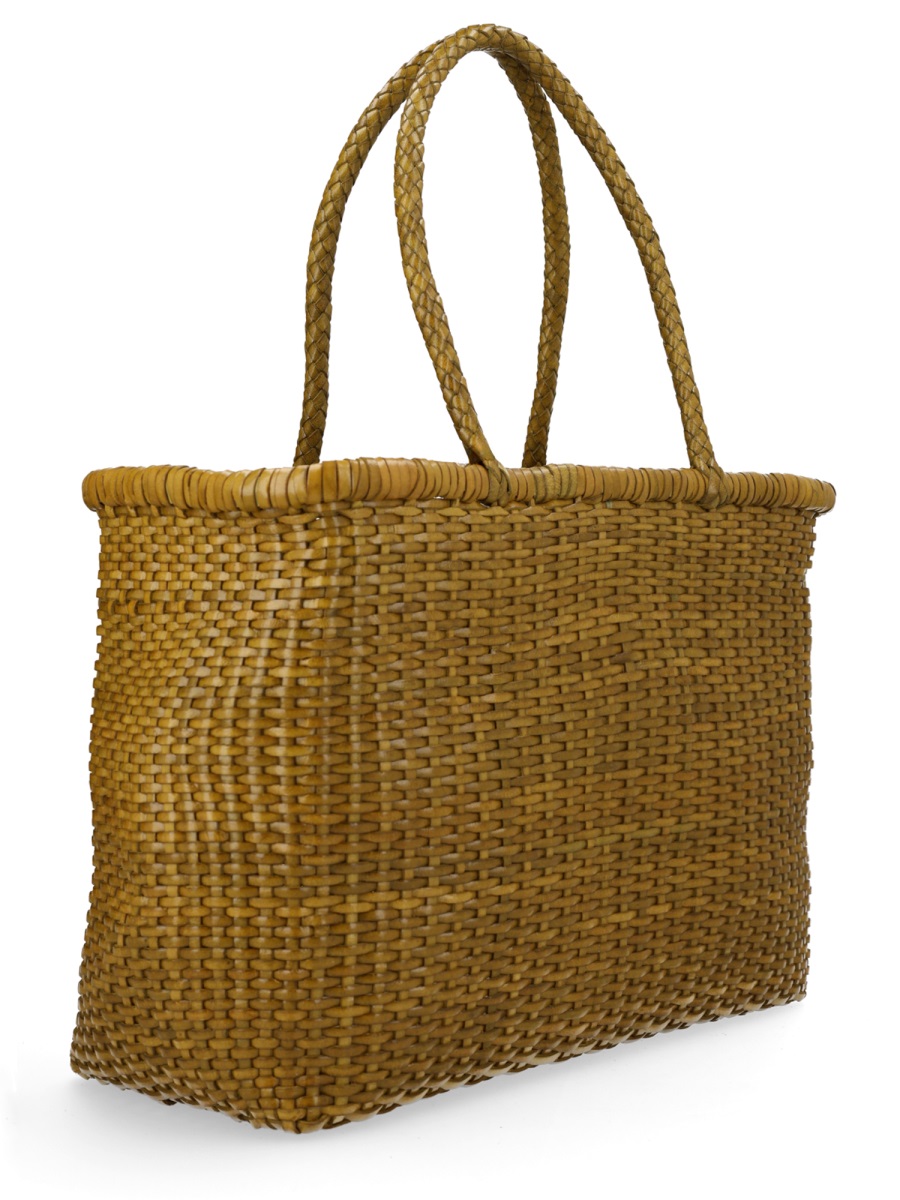 Dragon Diffusion B Weave Woven Leather Tote Bag Bruin