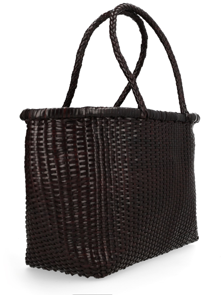Dragon Diffusion Neutrals B Weave Large Leather Tote Bag Zwart