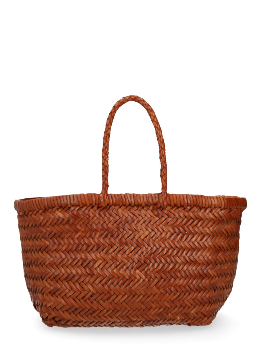 Dragon Diffusion Warm Brown Triple Jump Small Leather Tote Bag Rood