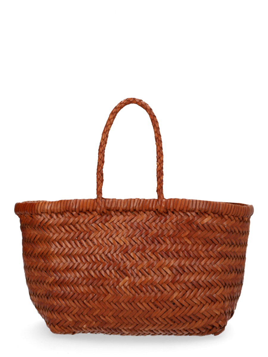 Dragon Diffusion Warm Brown Triple Jump Small Leather Tote Bag Rood