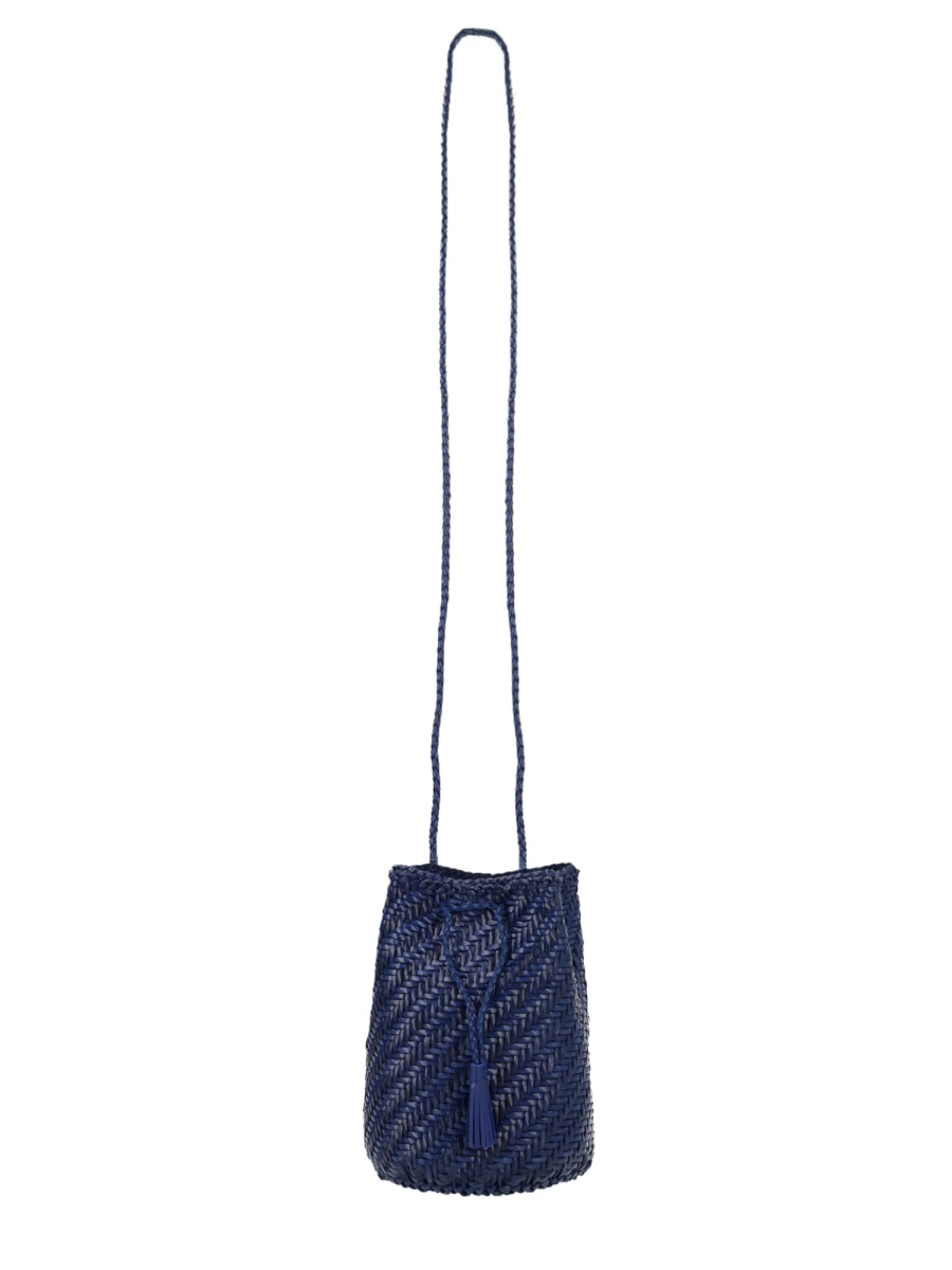Dragon Diffusion Pompom Double Jump Tan Bucket Bag Zwart