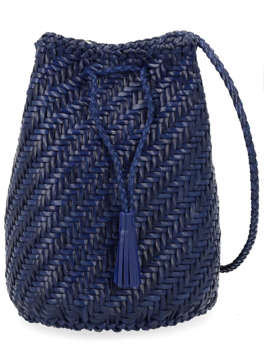 Dragon Diffusion Pompom Double Jump Tan Bucket Bag Zwart