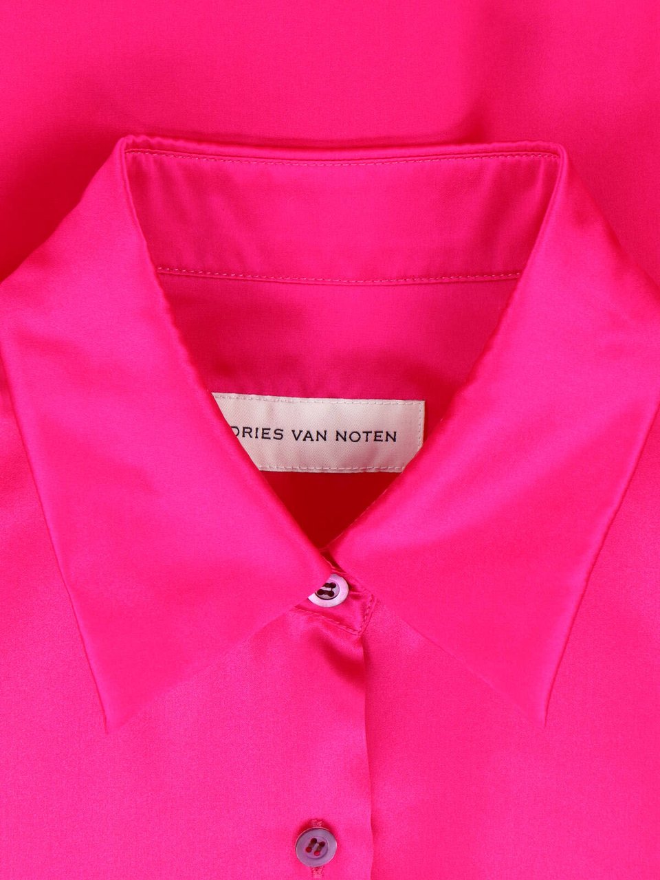 Dries van Noten Pink Classic Collar Silk Shirt Roze