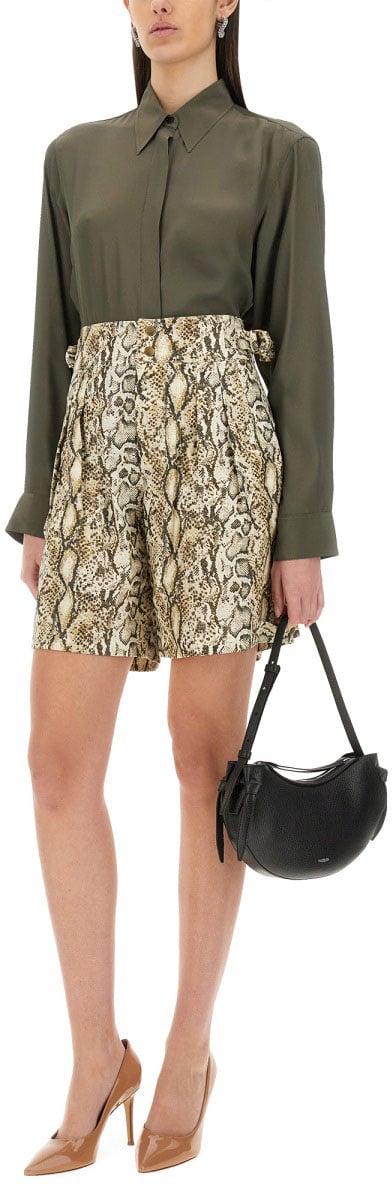 Dries van Noten Silk Blend Satin Shirt Grijs