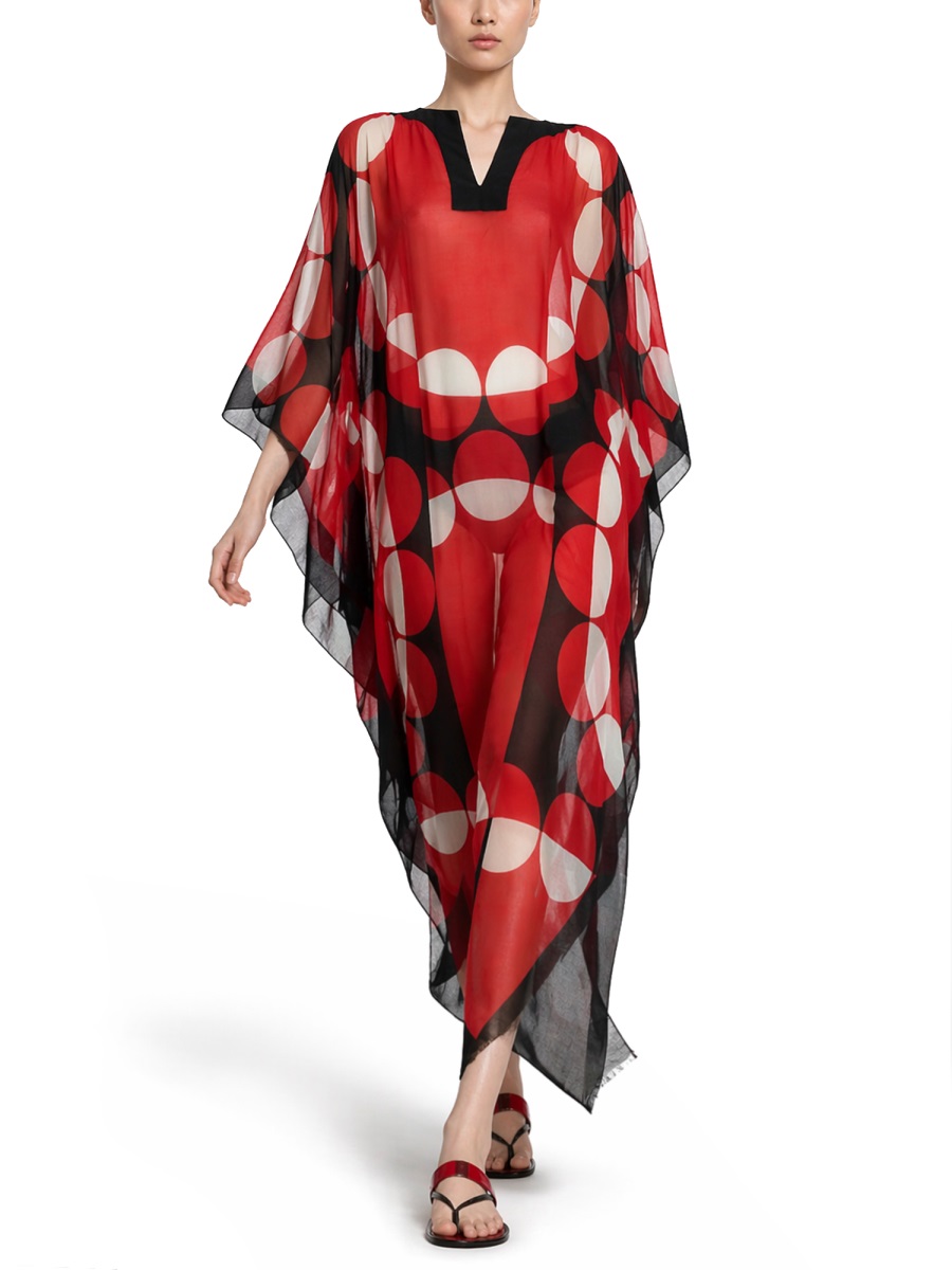 Dries van Noten Cartland Cotton Geometric Print Jumpsuit Rood