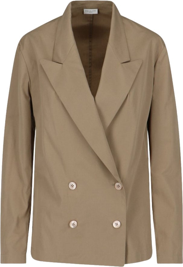 Dries van Noten Double-Breasted Blazer Bruin