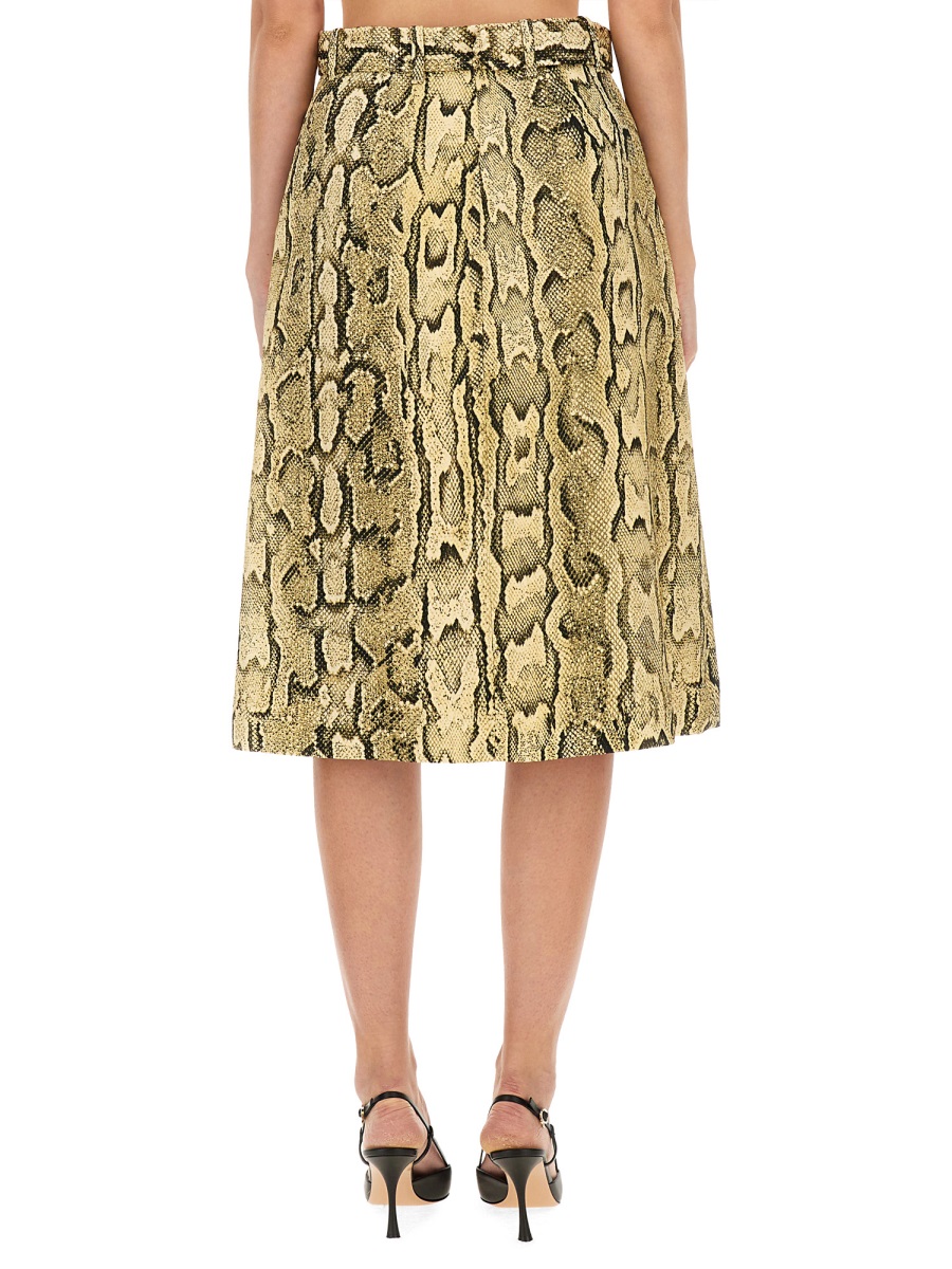 Dries van Noten Dynamic Animal Pattern Skirt With Elegant Silhouette Neutraal