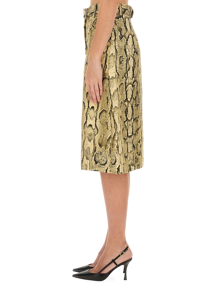 Dries van Noten Dynamic Animal Pattern Skirt With Elegant Silhouette Neutraal