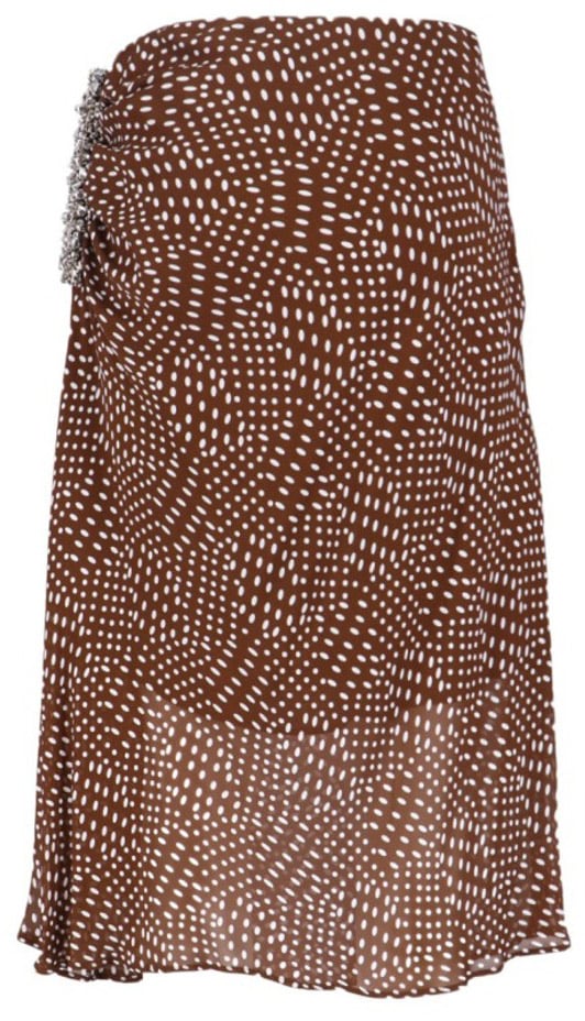 Dries van Noten Midi Skirt With Irregular Polka Dot Print Bruin