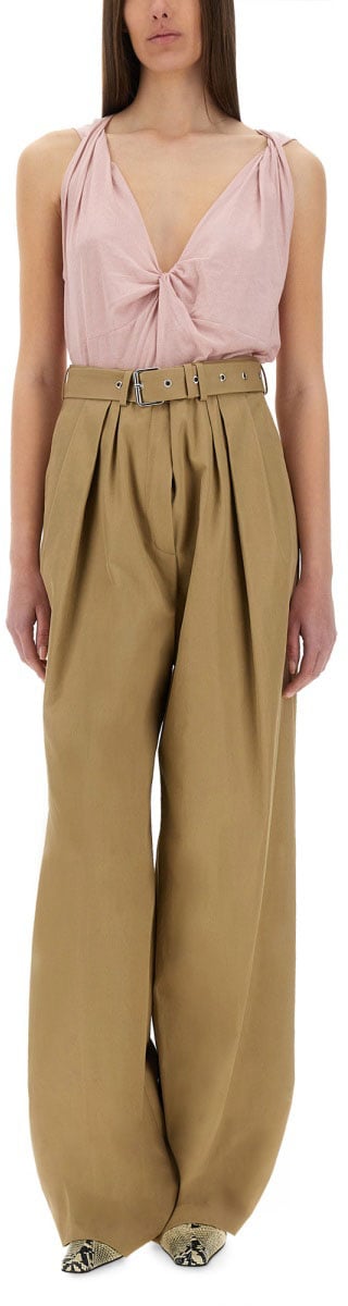 Dries van Noten Wide-Leg Pants With Matching Belt For Comfort Neutraal
