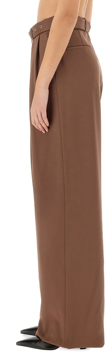 Dries van Noten High-Waisted Wide-Leg Pants With Matching Belt Bruin