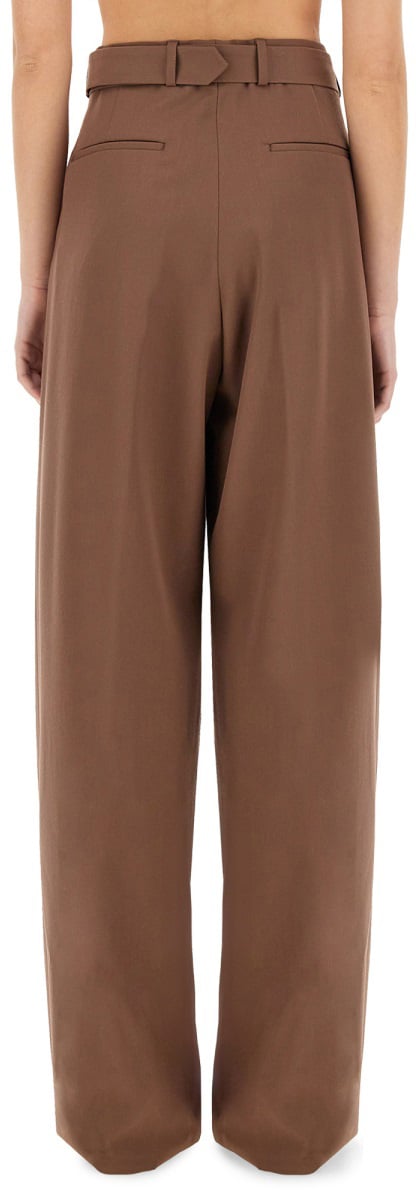 Dries van Noten High-Waisted Wide-Leg Pants With Matching Belt Bruin
