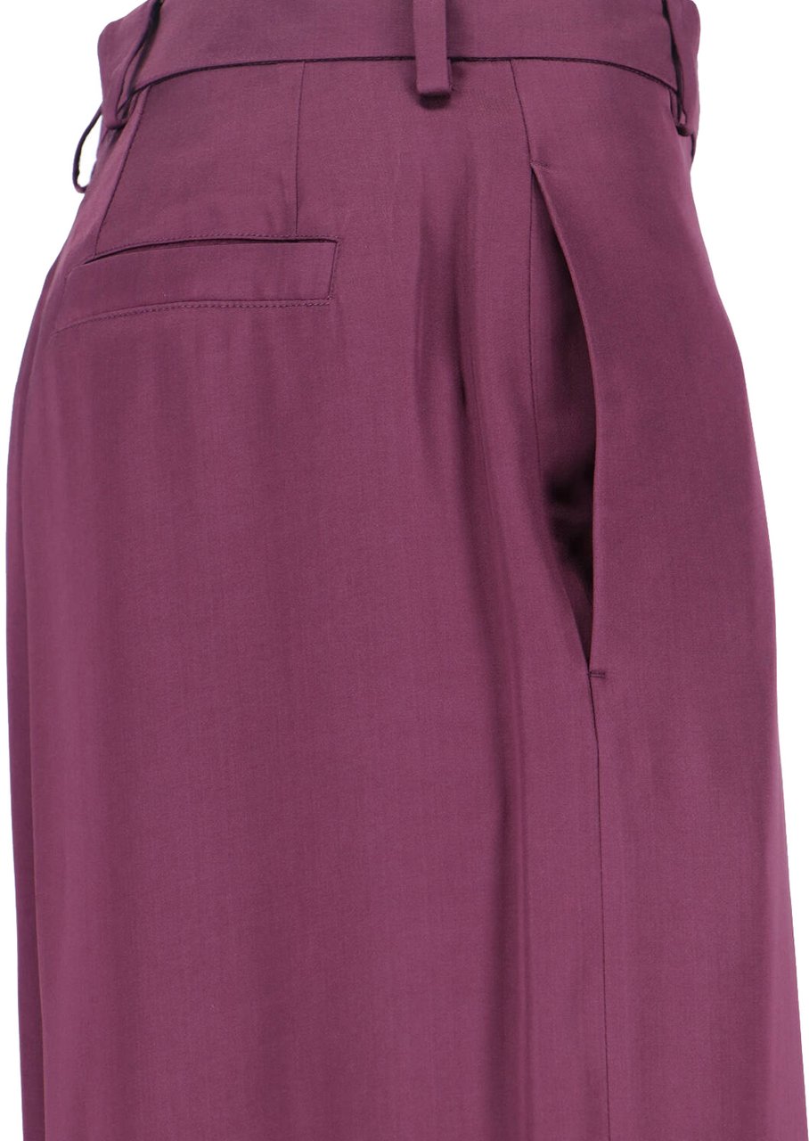 Dries van Noten Purple Tailored Trousers Paars