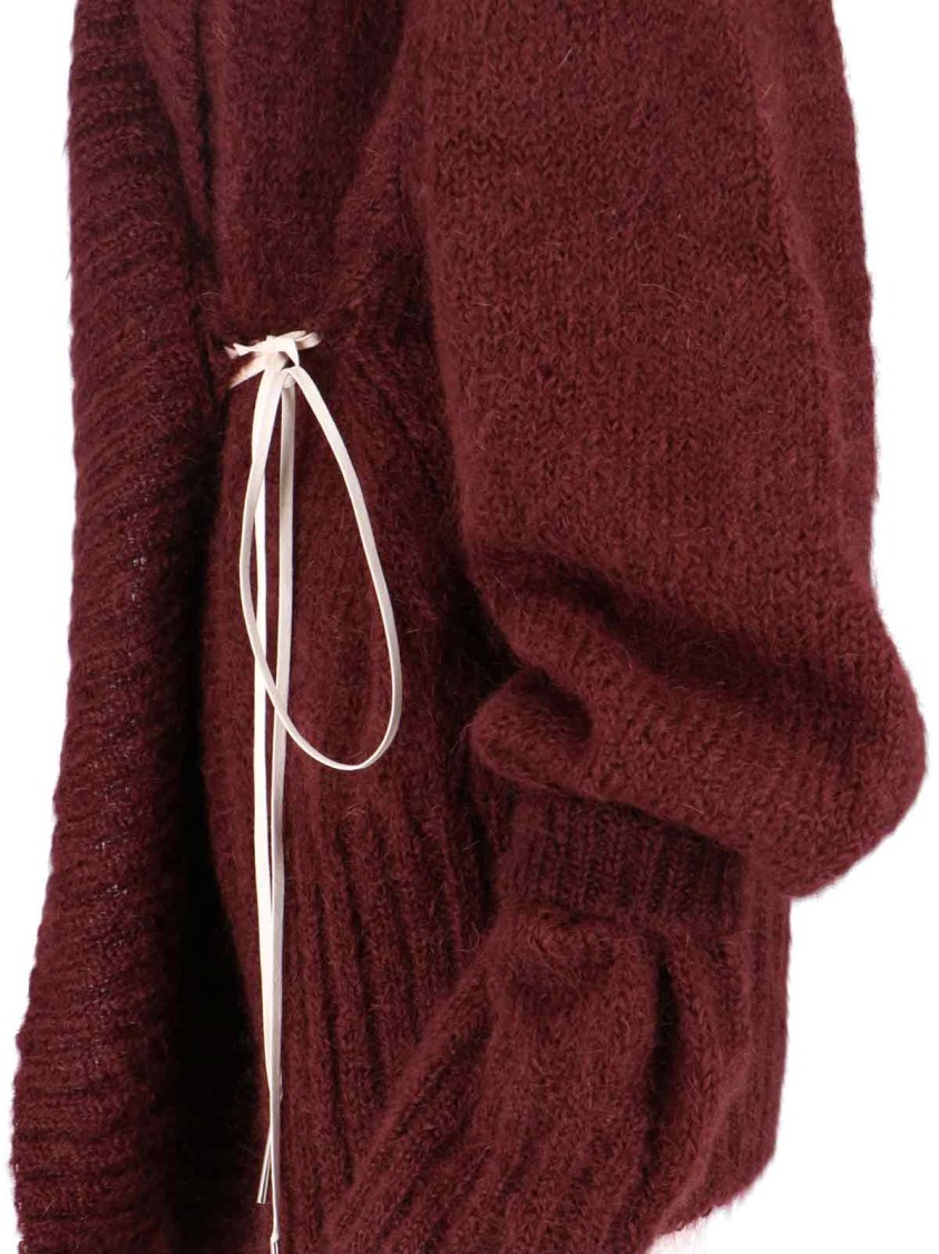 Dries van Noten Oversized Mohair-Blend Cardigan – Bordeaux Rood