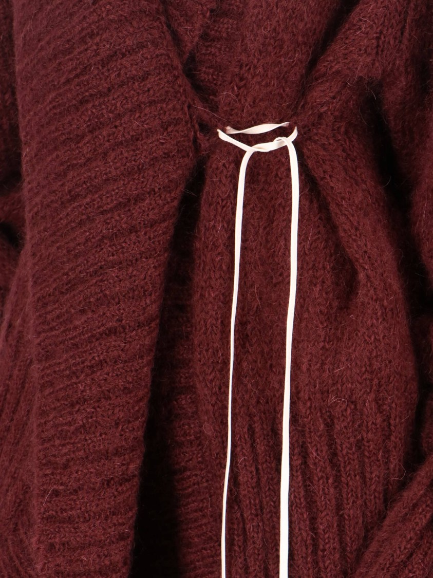 Dries van Noten Oversized Mohair-Blend Cardigan – Bordeaux Rood