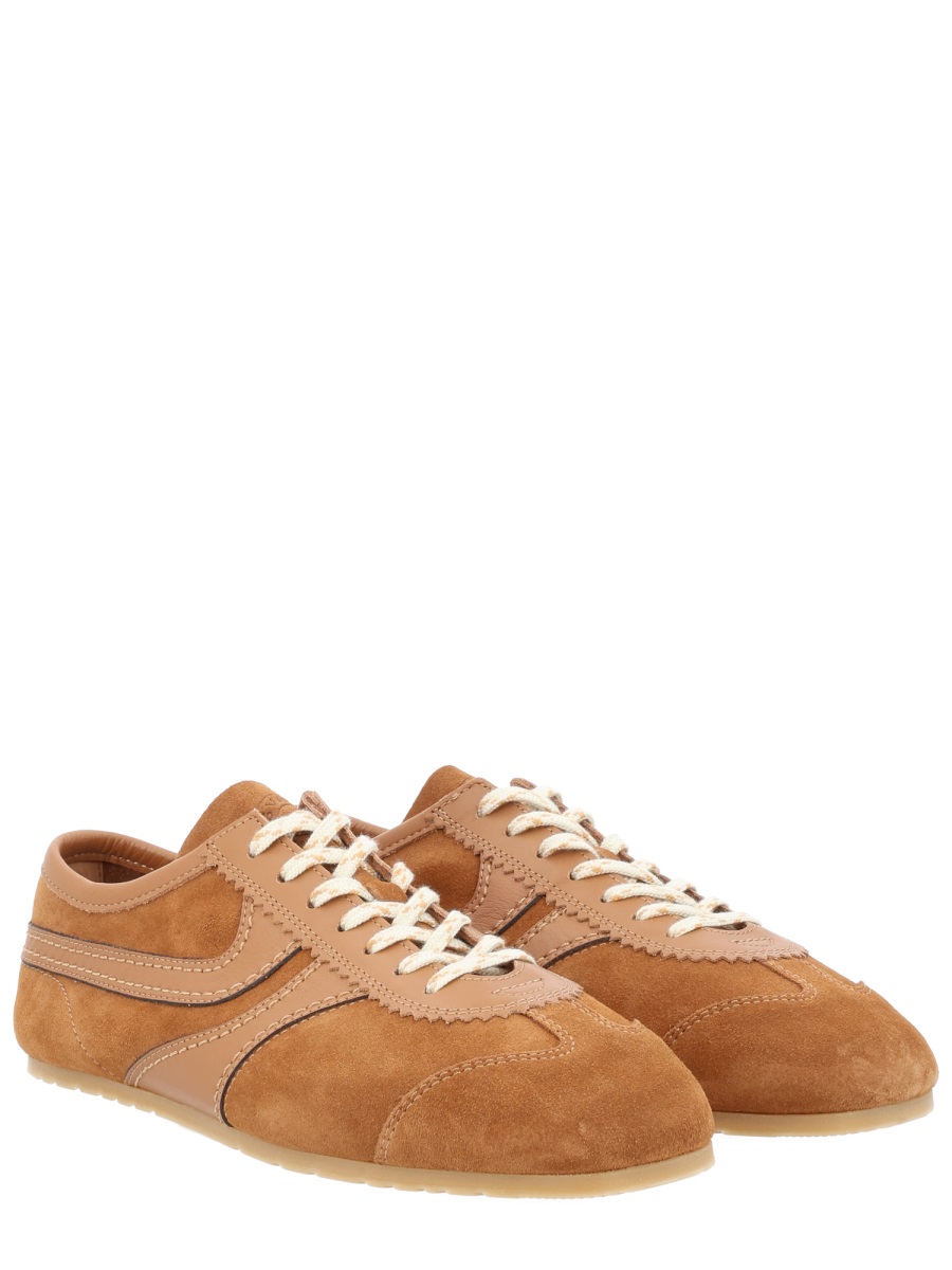 Dries van Noten Brown Smooth Suede Retro Sneakers Bruin