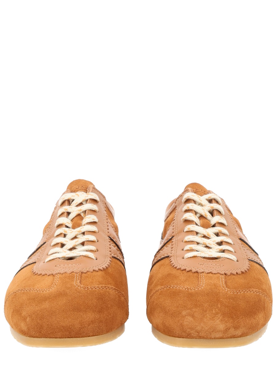 Dries van Noten Brown Smooth Suede Retro Sneakers Bruin
