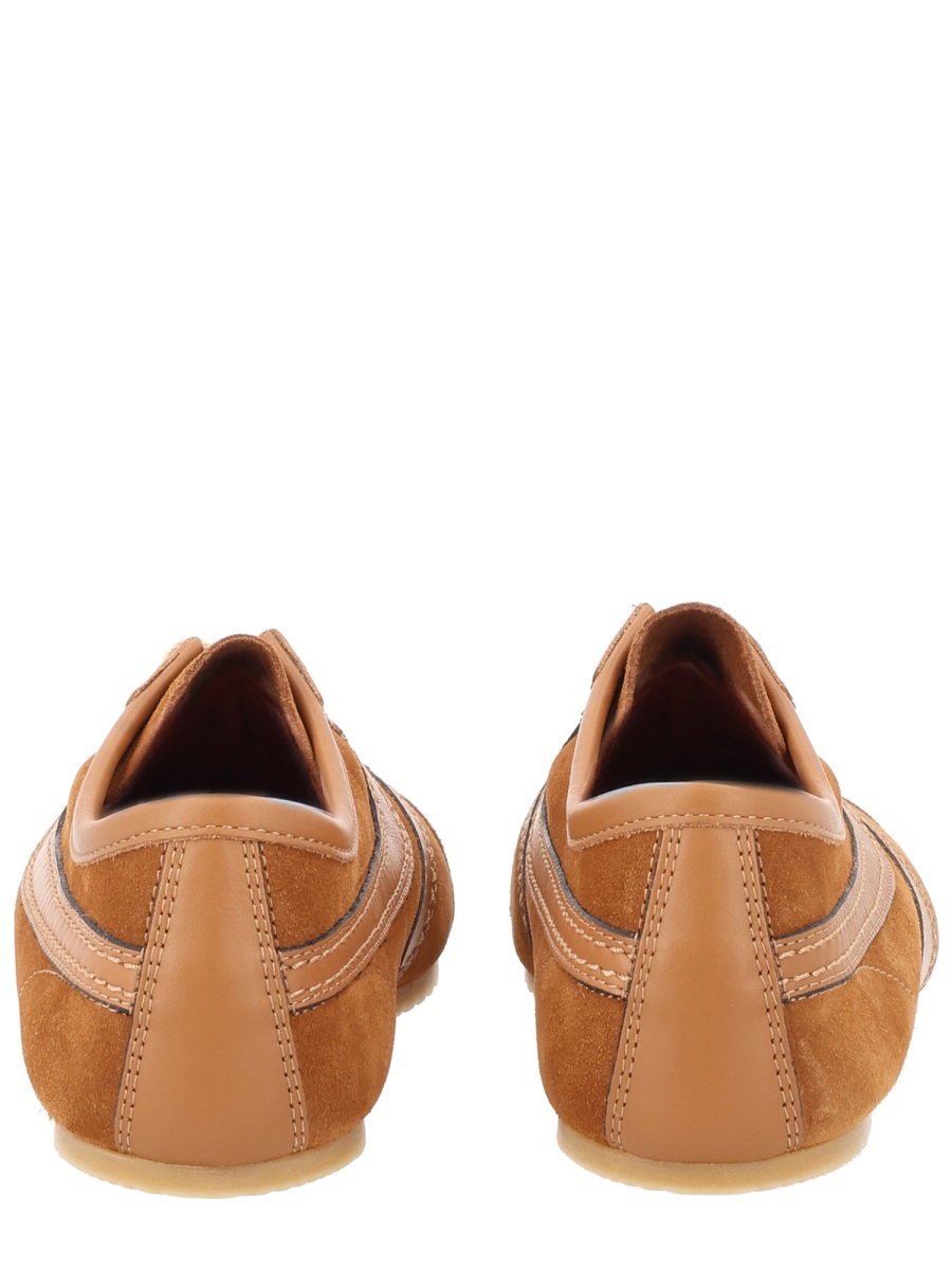 Dries van Noten Brown Smooth Suede Retro Sneakers Bruin