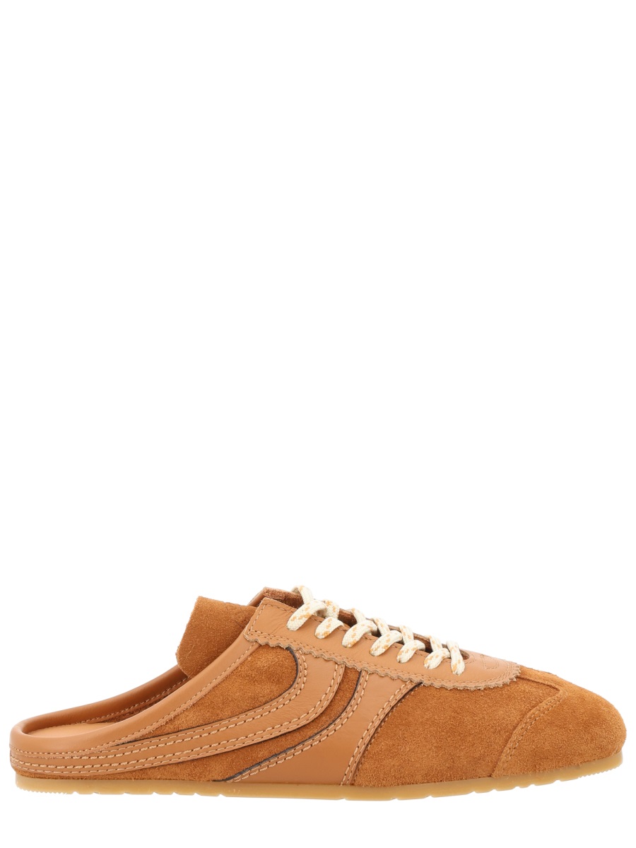 Dries van Noten Warm Brown Slip-On Backless Suede Sneakers Oranje