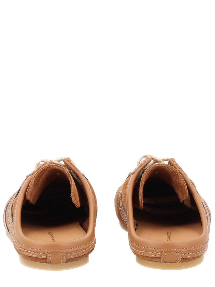 Dries van Noten Warm Brown Slip-On Backless Suede Sneakers Oranje