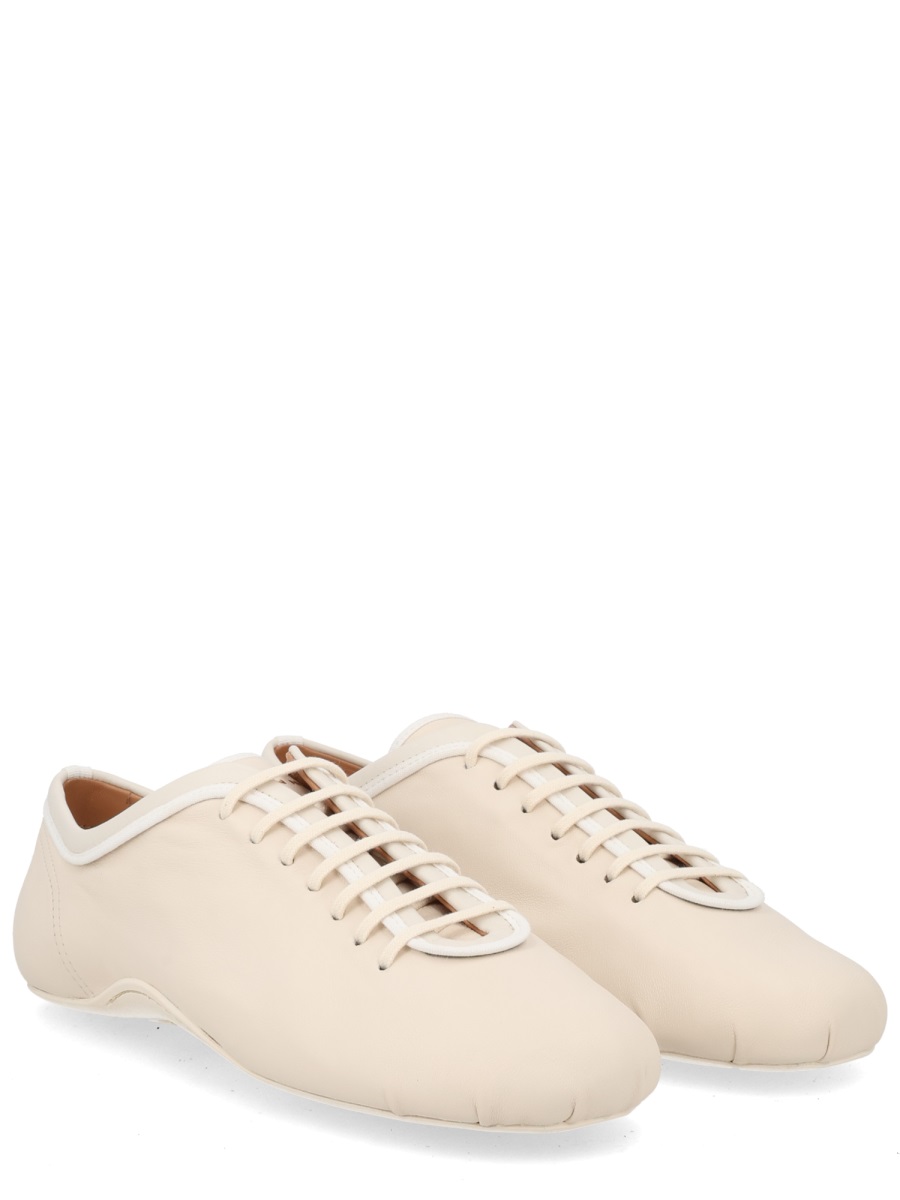 Dries van Noten Neutrals Minimalist Rounded Toe Ballet Flats Neutraal