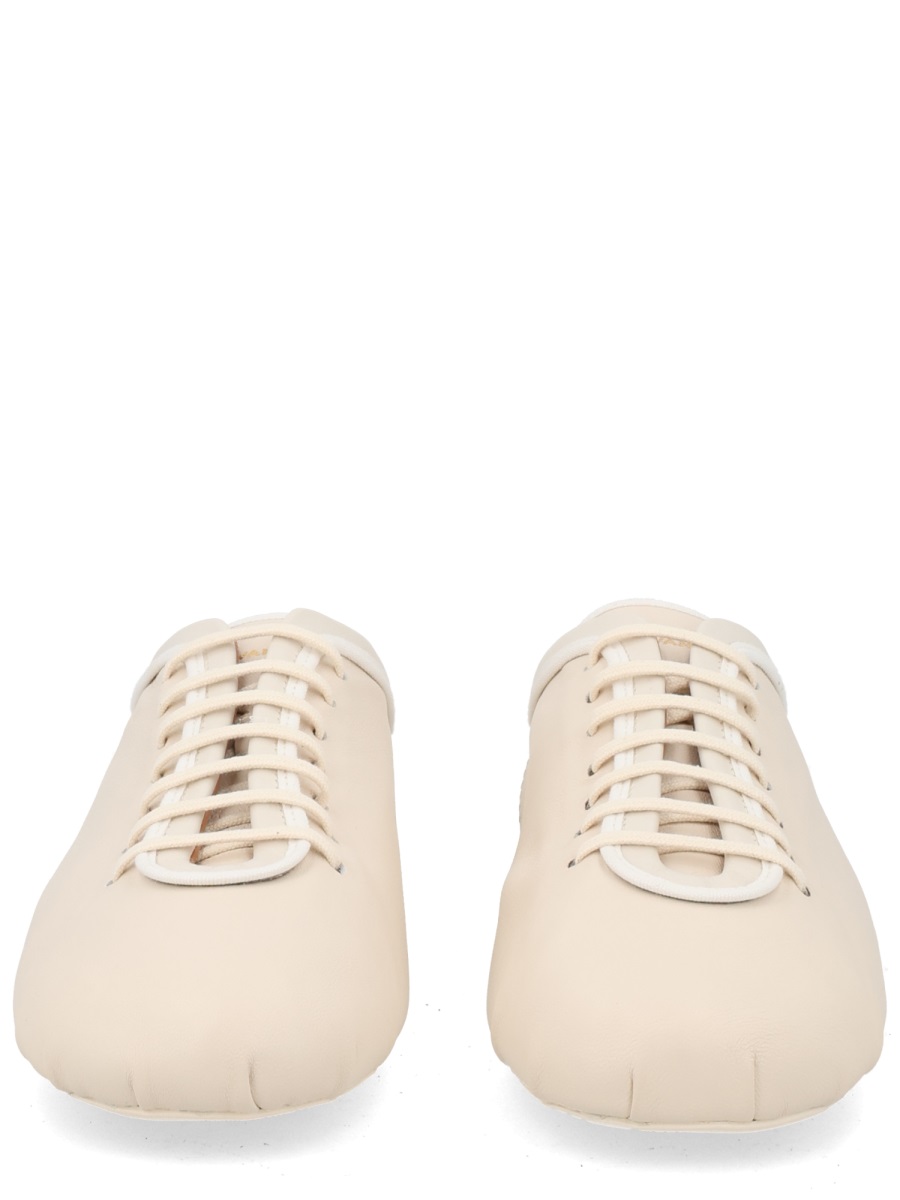 Dries van Noten Neutrals Minimalist Rounded Toe Ballet Flats Neutraal