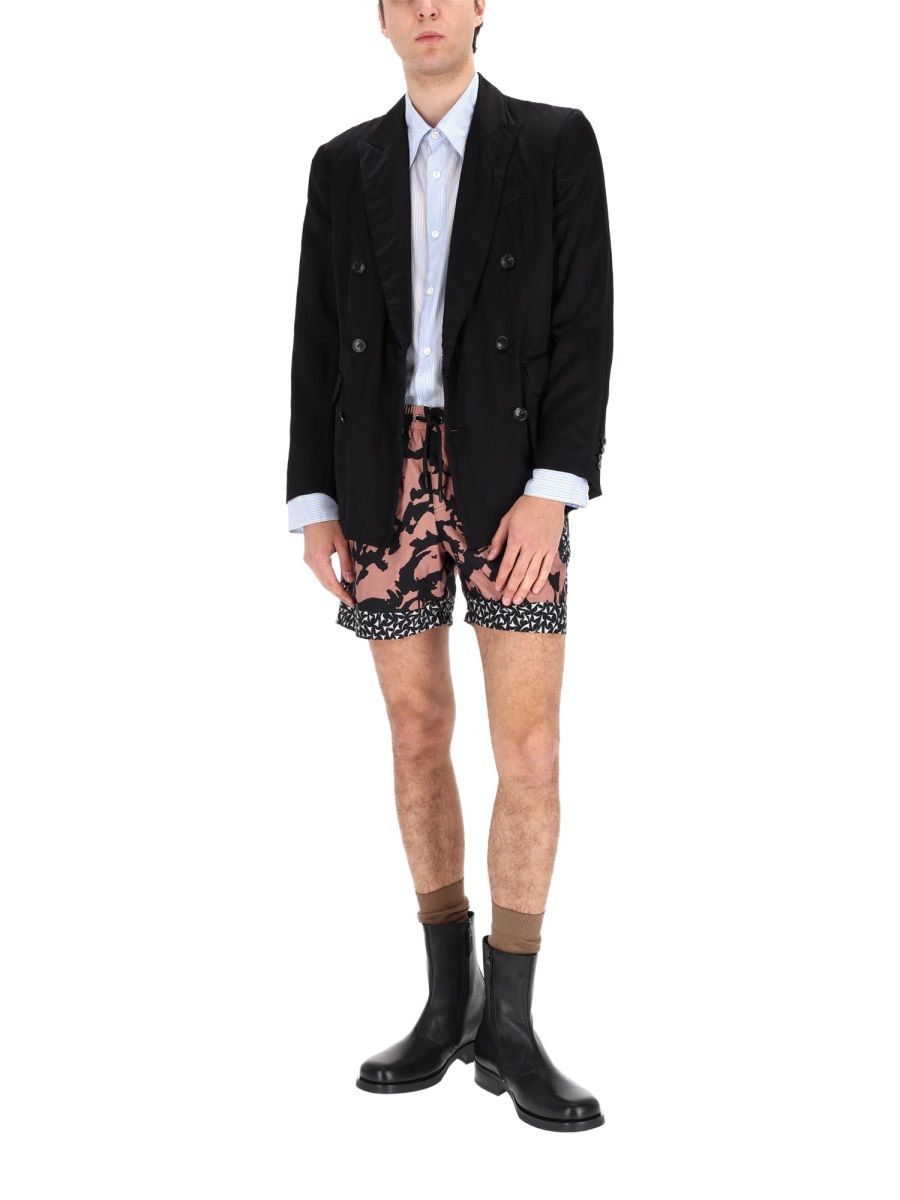 Dries van Noten Balto Viscose-Blend Double-Breasted Blazer Zwart