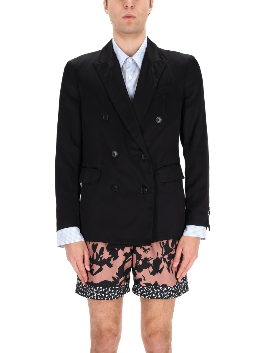 Dries van Noten Balto Viscose-Blend Double-Breasted Blazer Zwart