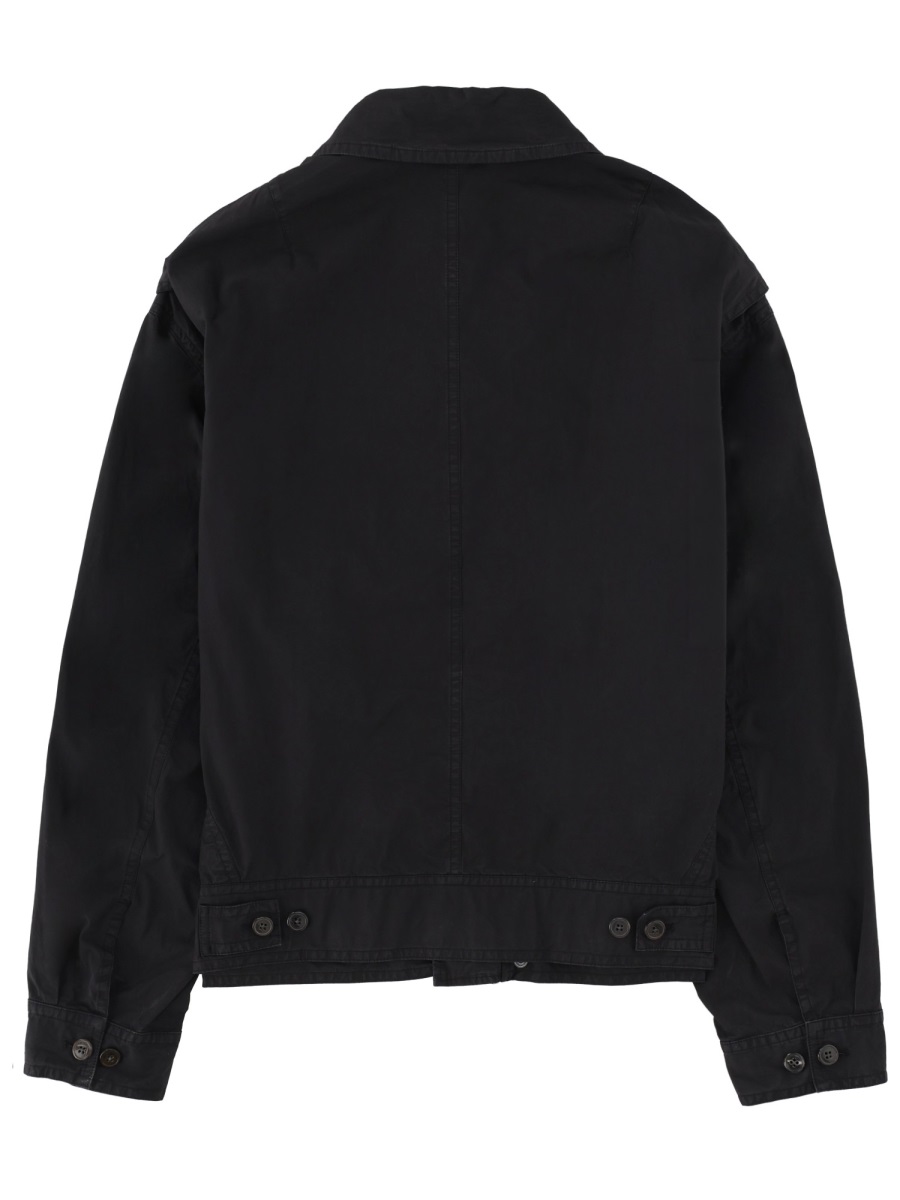 Dries van Noten Veperny Boxy Fit Cotton Jacket Zwart
