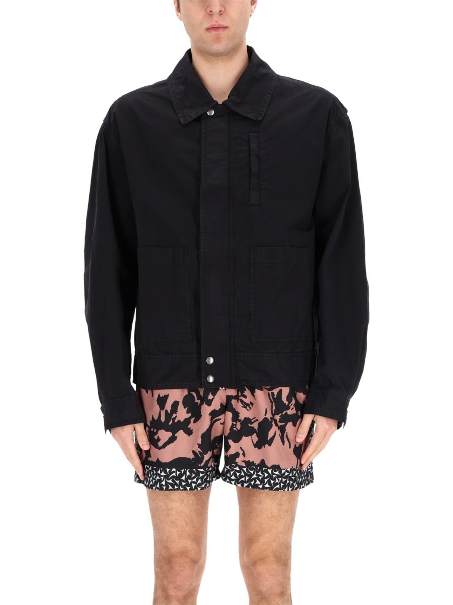 Dries van Noten Veperny Boxy Fit Cotton Jacket Zwart