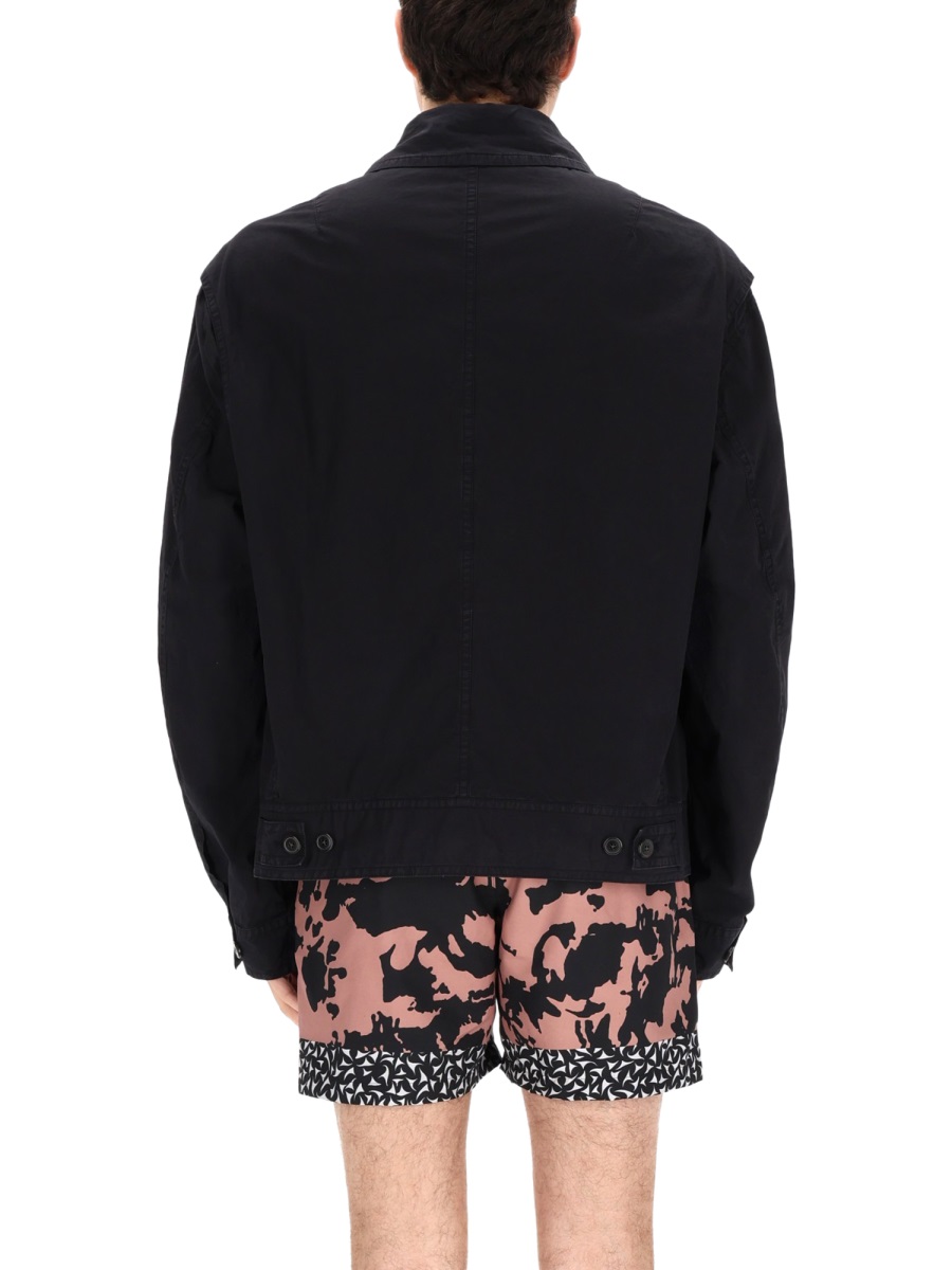 Dries van Noten Veperny Boxy Fit Cotton Jacket Zwart