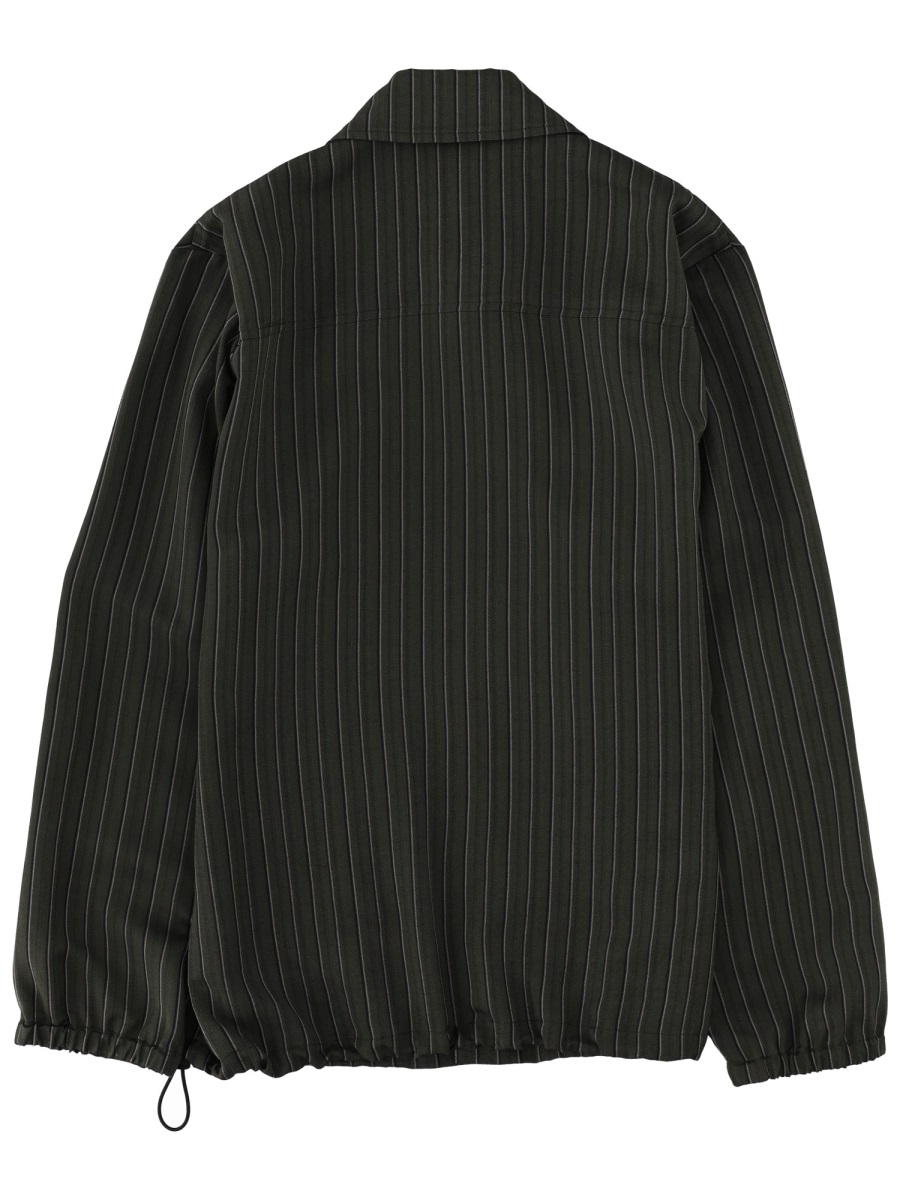Dries van Noten Vorries Pinstripes Adjustable Cuffs Viscose Jacket Zwart