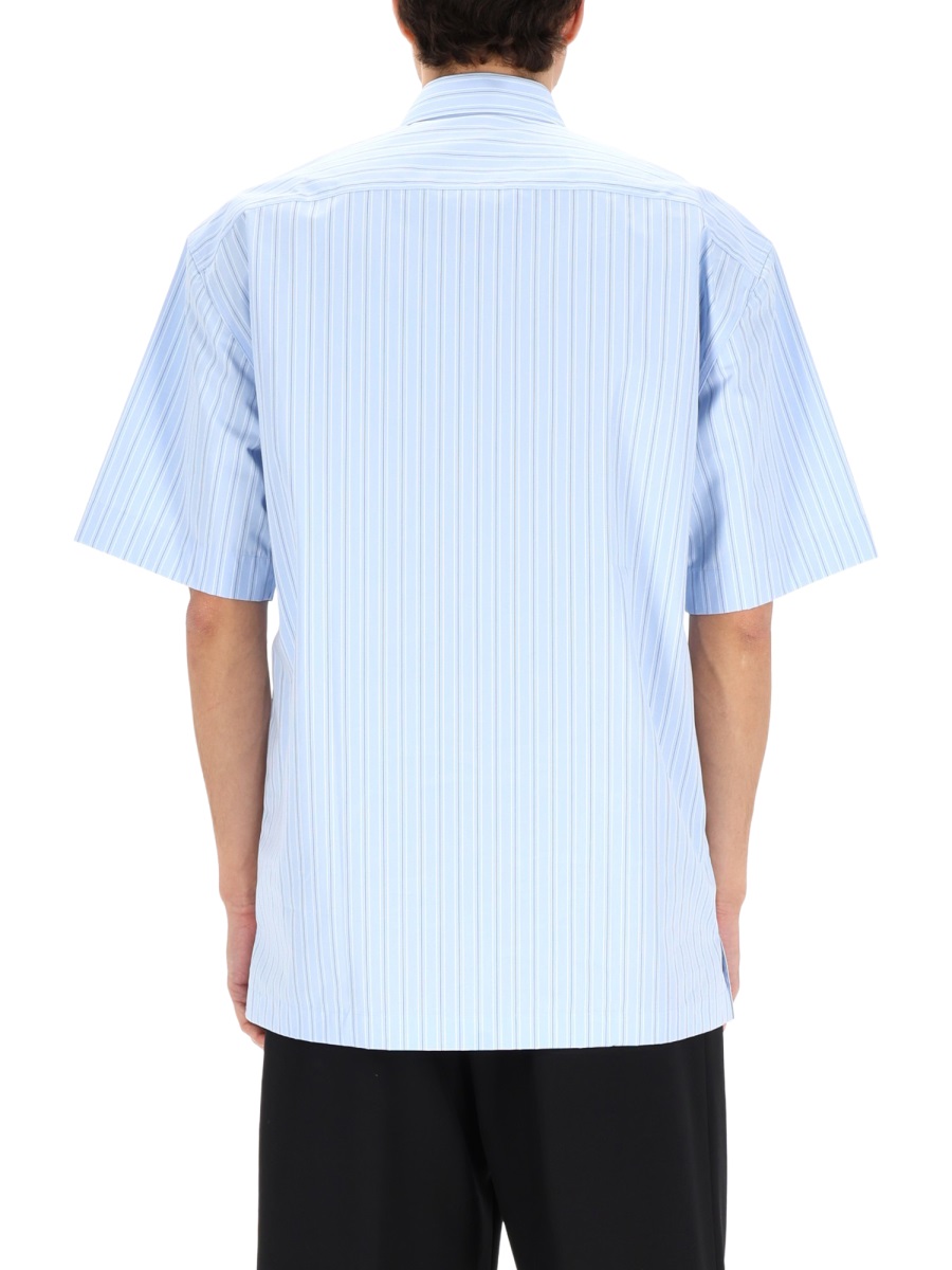 Dries van Noten Neutral Cassidye Relaxed Pinstripe Cotton Shirt Blauw