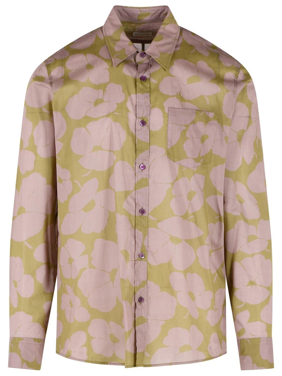Dries van Noten Green Cotton Shirt Neutraal