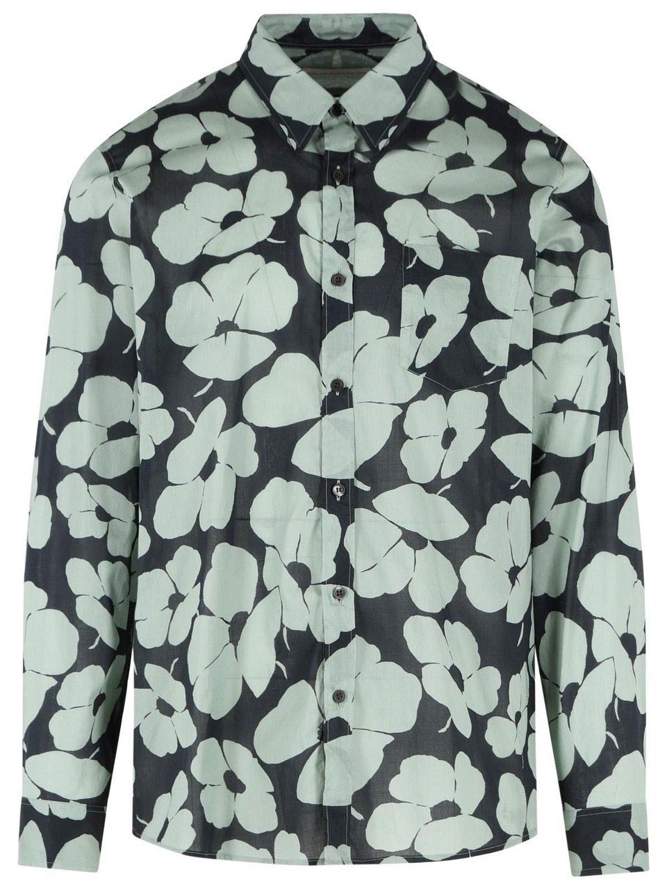 Dries van Noten 'Corbino' Black Cotton Shirt Grijs