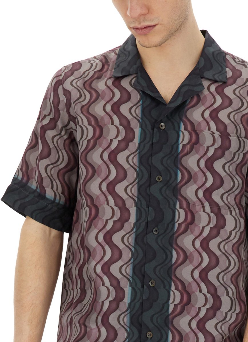 Dries van Noten Vibrant Printed Casual Shirt With Classic Collar Zwart