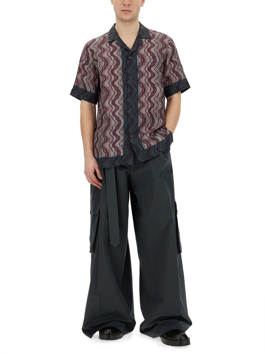 Dries van Noten Vibrant Printed Casual Shirt With Classic Collar Zwart