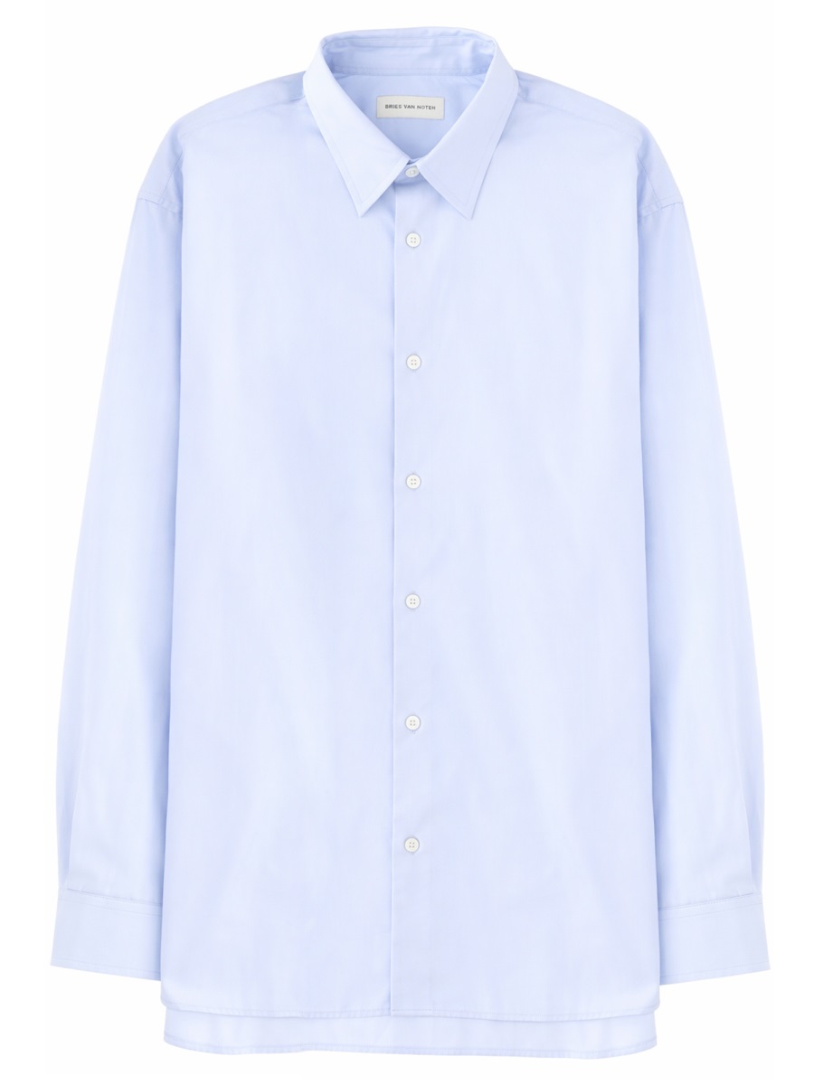 Dries van Noten Light Blue Croom Cotton Shirt Paars