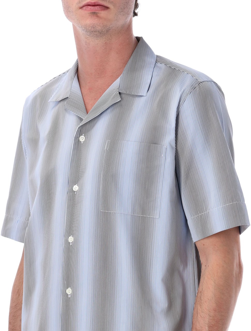 Dries van Noten Dries Van Noten Carltone striped cotton shirt Blauw