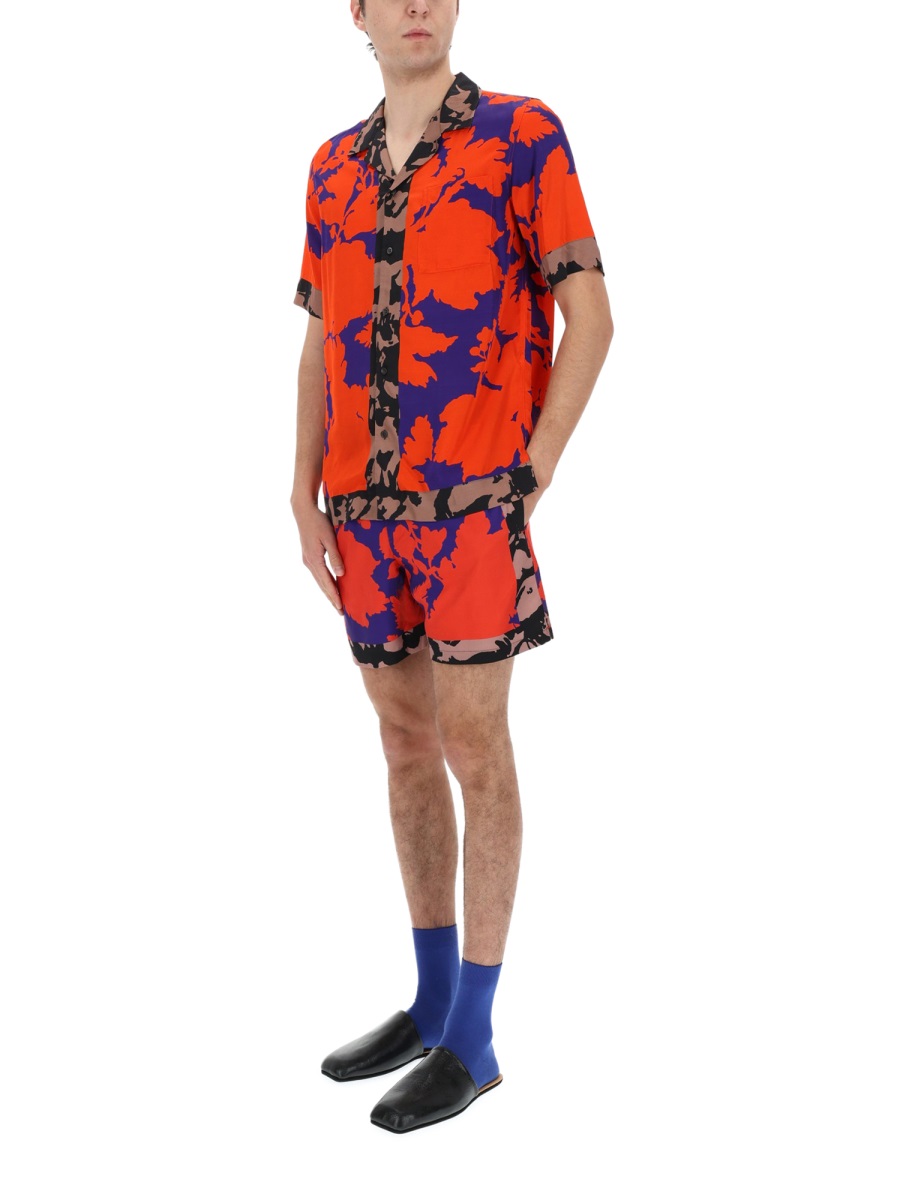 Dries van Noten Multicolor Carlton Abstract Floral Viscose Shirt Zwart