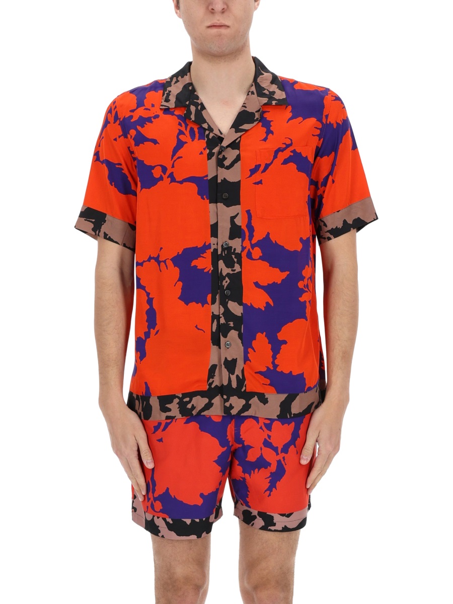 Dries van Noten Multicolor Carlton Abstract Floral Viscose Shirt Zwart